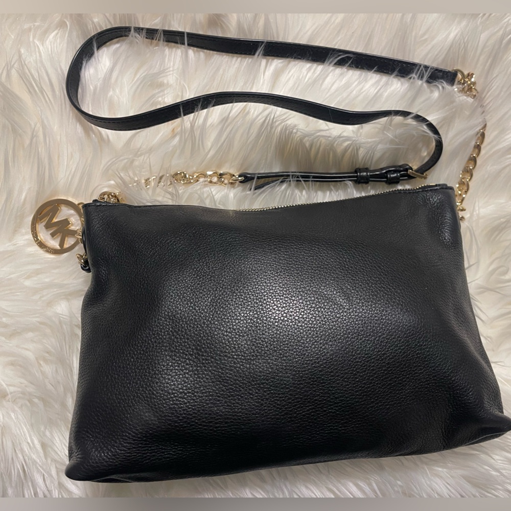 Michael Kors Black Crossbody Bag with Gold Accents